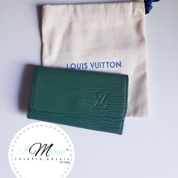Authentic Louis Vuitton Green Epi Leather Multicles 4 Ring Key Holder - Picture 1 of 4